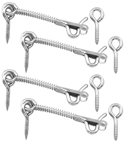 Fenteer Lot de 4 Serrures à Ressort, Compactes, pour Portes de Salle de Bain, Clôtures de Piscine,