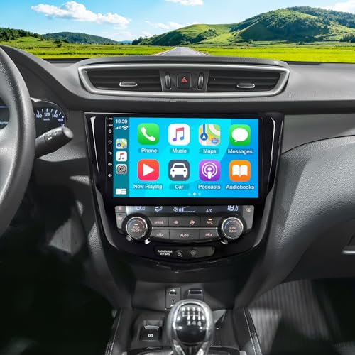 10 inch Android 15 Car Stereo for Nissan X-Trail Qashqai 2013-2017 Head Unit, 2+64G Touch Screen Display Radio Multimedia Player with CarPlay Android Auto GPS Navigation Bluetooth Wifi SWC Mirror Link