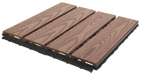 COHEALI Piastrelle da Esterno Interlocking in Plastica Pavimento Antiscivolo per Patio Balcone e Giardino Facili da Installare e Tagliare Resistente Sole e Pioggia Colore Caffè