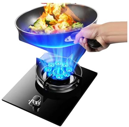 Cuisinière À Gaz 1 Brûleur, 5,2 KW, 9 Cavités, Plaque De Cuisson À Feu Vif, Brûleur Wok En Acier Inoxydable Et Vitrocéramique, Kit D'alimentation En Gaz NG/GPL(NG)