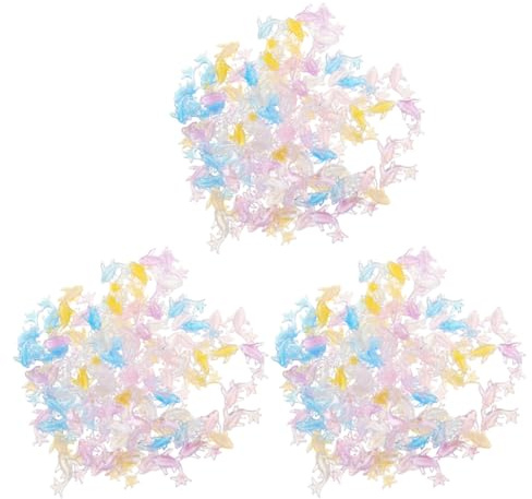 ROMISBABA 300 Mini Poissons en Résine Multicolores Figurines Miniatures pour Jardin Féerique Décoration Aquarium Micro-Aménagement Paysager Lot de 300 Pièces pour DIY