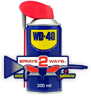 WD-40 Multi Use Lubricant Spray 300ml, Wide and Narrow Smart Straw, Multipurpose WD40 Spray Lubricant for Maintenance, Water Displacement, and Rust Protection on Gears, Threads, and Hinges