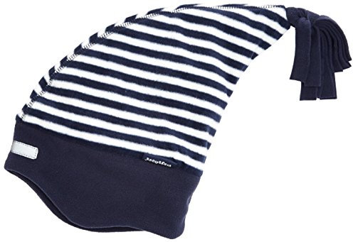 Playshoes Barn, fleece-mössa, mjuk och ventilerande mössa med kardborreband, randig, Blå (marin/vit 171), 55