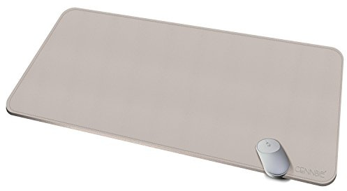 CENNBIE Schreibtischunterlage Leder, 100x50cm große Tischunterlage (Creme) | erweitertes Mauspad xxl, wasserdichte Schreibunterlage auf Schreibtischen, Büro und Zuhause Tischunterlage
