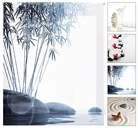 Blindecor estor enrollable translúcido con estampado digital Zen - Estor de 80 x 180 cm (ancho x alto). Tamaño de la tela 77 x 175 cm. Estor estampado digital