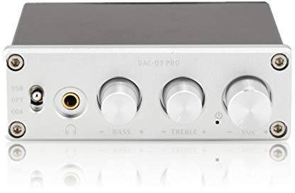 Fiber/Coax + PC-USB Input DAC Decoder, with Headphone Amplifier Audio Decoding Support for 3.5mm Headphone(black)