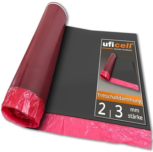 Isolation acoustique par impact stratifiée uficell® Multisound Aquastop 3 mm d'épaisseur avec film PE/pare-vapeur - TOP pour chauffage au sol (épaisseur: 3 mm, 3 rouleaux | 45 m²)