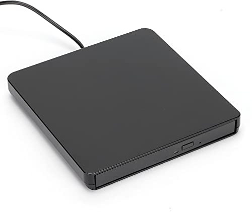 ciciglow Externes DVD-Laufwerk, USB 2.0 Tragbares CD/DVD-Laufwerk/DVD-Player für Laptop-CD-ROM-Brenner Kompatibel mit XP/Wind10/Vista/7/Linux/OS X(Schwarz)