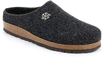 Grunland Robi CB0173 Anthracite antra Man Slippers, Plantar Felt Wool Slippers, anthracite, 10 UK