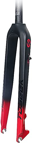 STRTG 26/27,5/29 Zoll Vollcarbon MTB Fahrrad Starrgabel, 28,6Mm Ultraleicht Fahrradgabel 9Mm Threadless Straight Tube Scheibenbremse Schnellspanner B,27.5 Pouces