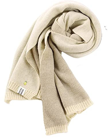 UKKO Kaschmirschal Frauen Winter Weiche Gestrickte Schal Tücher Verdicken Wärmer-Beige