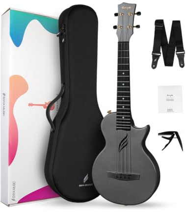 Enya NOVA U PRO 26-Inch Carbon Fiber Cutaway Tenor Ukulele, Black