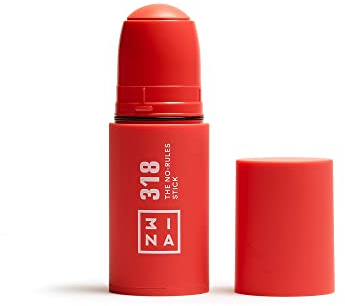 3INA MAKEUP – The No – Rules Stick 318 – korall Blush Stick för ögonläppar kinder med hyaluronsyra – Cream Blusher för naturlig och lysande finish – Vegan – Cruelty Free