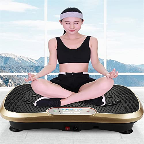 Placa de vibración - Placa de vibración de fitness para gimnasio en casa. 5 modos + 199 niveles de intensidad Entrenamiento en el hogar, bandas de resistencia con asa añadida, altavoz Blueto