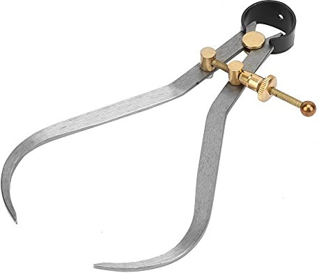 Calibrador exterior de resorte, juego de divisores de calibrador de resorte de pierna Boomerang con ajuste de cobre, herramienta de medición de calibradores para proyectos de torno(190mm / 7.5in)