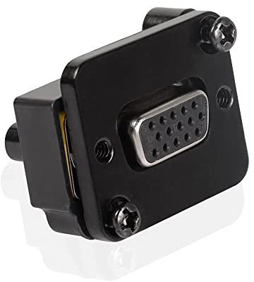 QIANRENON DB15 Panel Mount Gerade durch Stecker VGA Buchse auf Stecker Panel Socket Converter 3 Reihen 15 Loch VGA Panel Coupler, überträgt Analog Video Signal 1080P