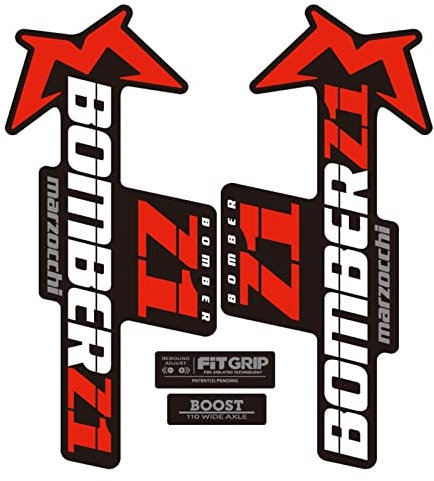 Fahrradgabelaufkleber B.O.M.B.E.R Z1 Gabelaufkleber Mountainbikeaufkleber Fahrradpersönlichkeit Modifizierte wasserdichte Custom (Color : Black red)