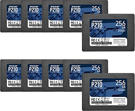 Patriot P210 SSD SATA 3 de 256 GB, Disco SSD Interno, 2,5 Pulgadas, Paquete de 10, cantidad de 10 - P210S256G2510