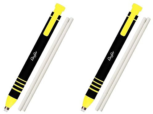 Läufer 69542 Radierstift gelb, inkl. 2 Ersatzradierer, nachfüllbarer Radiergummi, sehr präzise, Blisterkarte enthält 1 Radierstift und 2 Ersatzradierer (Packung mit 2)