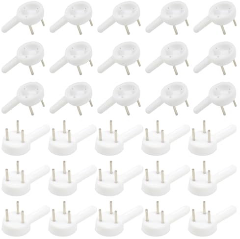 Hocansen 100 Pezzi Ganci per Quadri Muro Invisibili Ganci per Foto 2.5cm Antitraccia Gancio per Parete Plastic Ganci per Chiodi Bianco Ganci per Cornici per Appendere Pareti (25x15x5/XK-SL)