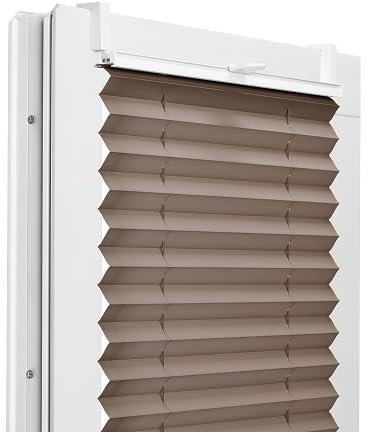 Fenster DEKOR - Plissee Klemmfix ohne Bohren Breite 75 cm x Höhe 230 cm - Fenster Plissees innen Braun - Faltrollo Blickdicht - Faltrollos einfach zu montieren - Blissett Rollo
