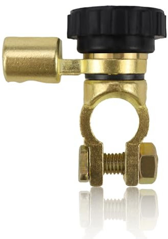 Batterieschalter Auto Batterietrennschalter Zinklegierung Batterie Trennschalter 12v Batterieklemme, für 15.5-17 mm Autobatteriekopf (Schwarz)