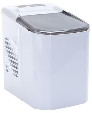 APZKNHDA Safe Material Household Small Ice Machine, Fully Automatic Intelligent Ice Maker, Mini Portable Nugget Ice Maker Countertop for Chilled Drinks and Seafood Preservation, White