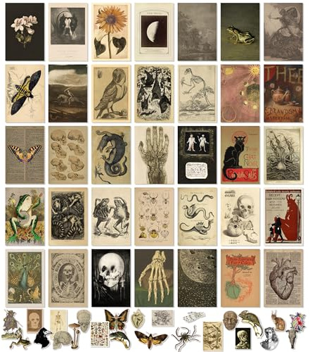97 Decor Vintage Wall Collage Kit, Cottagecore Room Decor, 35 Pcs 4x6