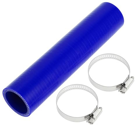 X AUTOHAUX 4-Ply Straight Coupler Silicone Hose with Clamps 1.38 ID Blue | 7.87 Length, 0 Degree, Car silicone hose coolant hose, 5mm thickness, Air intake/turbo/intercooler piping tube, 1 Set