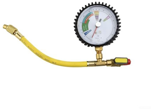 1/4 SAE Zoll Manometer Schwarz Stickstoff Druckprüfer HVAC Systeme Kalttest Tisch Werkzeuge Anschluss Kompatibel Stickstoff Druckprüfer für Home Klimaanlage Test Drucktest
