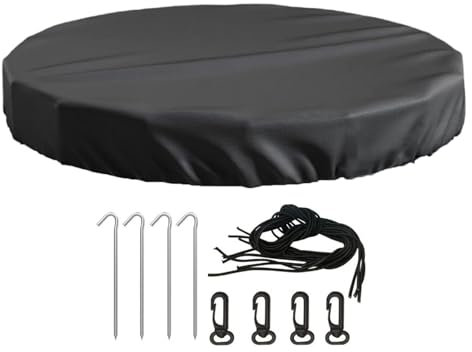 cadciehe Round Pool Cover Solar Covers for Above-Ground Pools Reduce Evaporation Oxford Fabric Pool Covers Summer Swimming Pool Cover Protector Dustproof Swimming Pool Cover Black 15ft#