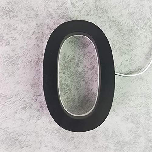 Moderne Hausnummer, 3D-LED, moderne Hausnummer, schwarze Farbe, weißes Licht, rostfreies Metall, wasserdichtes Türschild for Zuhause, Hotel, for den Außenbereich, (Nr. 3333)(0,300mm 12in)