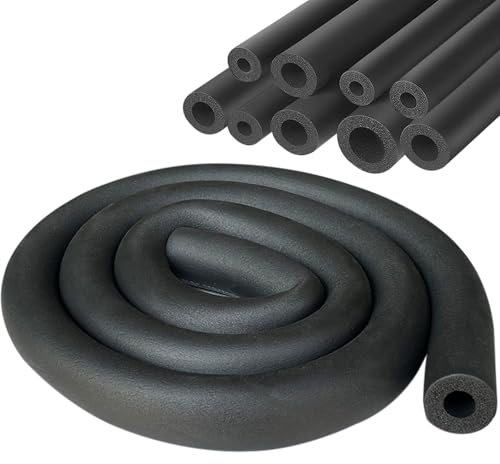 Rohrisolierung Schaumstoff Ø 28mm Rohrdämmung Isolierung Rohr Schwarz für Heizung Sanitär Heizungsrohr Kupferrohr 1.8m (Schwarz, 28mm)