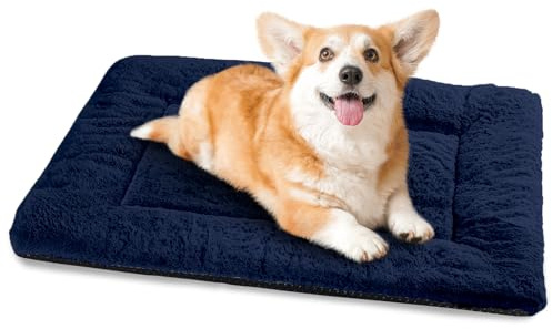 BaoDan Panier Chien, Tapis Chien Grande Taille, 75x50 cm Bleu Marine | Super Doux Matelas pour Chiens, Lavable, Coussin Chien Imperméable avec Dessous Antidérapant Dog Bed