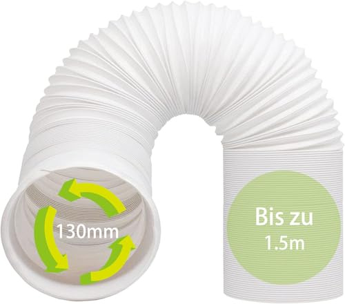 Tuyau d'évacuation d'air 130 mm pour climatiseur mobile, sèche-linge, hotte aspirante, sèche-linge, 1,5 m de long