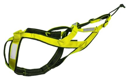 Hundeschlittengeschirr Hundegeschirr, reflektierendes Haustier-Schlitten-Skijöring-Geschirr, wasserdicht, for große Hunde, Gewichtsziehweste for das Training von Haustieren für Hunde(Green,3XL)