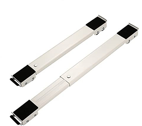 ZGYOZMNG Geräterolle, Waschmaschinensockel, Waschmaschinenständer, Mobile Rolle, verstellbare Möbelwagenbasis, mit Bremse, für Waschmaschine, Trockner und Kühlschrank, Silber, A (Weiß A)