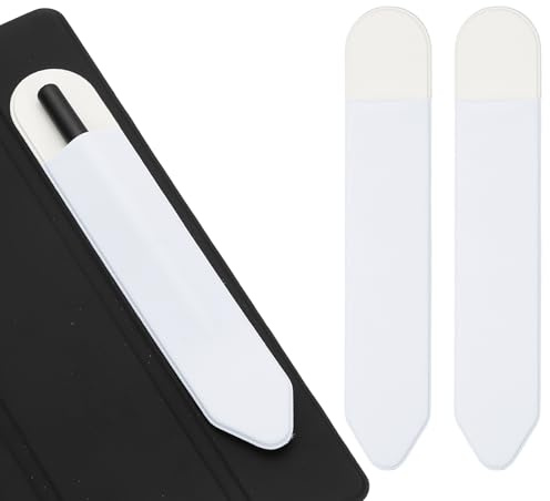 PATIKIL 2 Pezzi Porta Matita Per Stylus Custodia Adesiva Elastica Bianco | Per Penna Tasca Porta Stylus Accessori Per Custodia Tablet Notebook Esterni