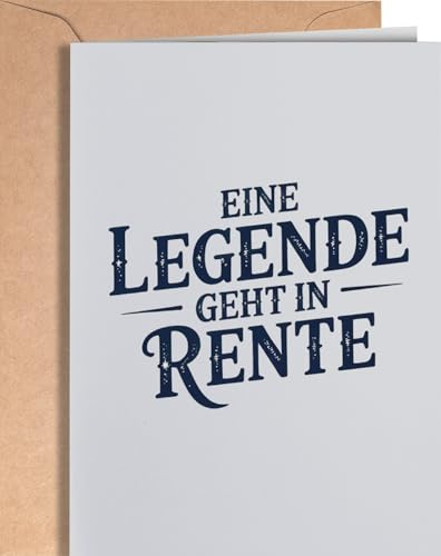 Karte Ruhestand Lustig mit Umschlag - Karte Rente Kollege - Abschiedskarte Kollegen - Renteneintritt Geschenk - Glückwunschkarte zum Ruhestand - Karte Abschied für Mann Frau Kollegin - EU 102