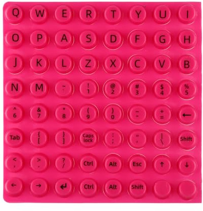 Tabanzhe Keyboard Stickers for Long Nails-64 Pcs Soft Silicone Raised Keyboard Covers with Letters,Reusable Adhesive Keycap Risers for Desktop,Laptop,PC and Computer