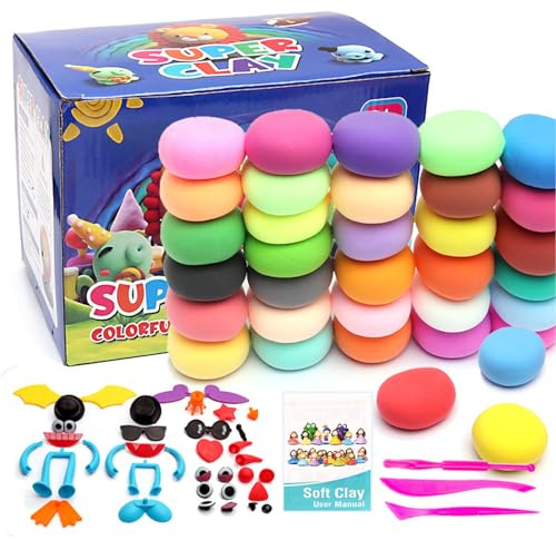Air Dry Clay, 36 Colors Polymer Clay Set for Kids, Ultra Light Modeling Clay with Tools & Book, DIY Air Dry Clay for Kids Arts and Crafts, Non-Toxic Soft Magic Clay Toys Gifts for Boys Girls Age 3-12