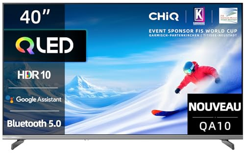 CHiQ 40QA10 40 Pollici QLED Full HD Smart TV HDR10, Dolby Audio, Chromecast Integrato, HEVC Main 10, Triplo Tuner (DVB-C/T/T2/S/S2), Nuovo Modello
