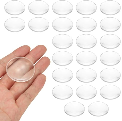 PATIKIL 24-pack biconvex lins, 37 mm dia. 42 mm brännvidd asfäriska optiska linser förstoringsglas pappersvikt akryl dubbel konvex för gör-det-själv kontorsskrivbord hem vetenskap experiment teleskop
