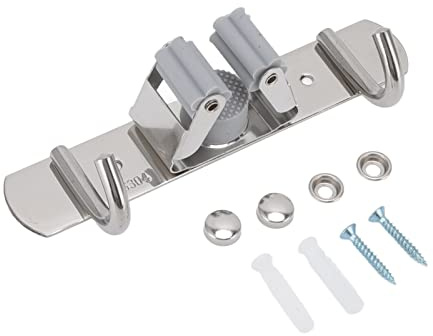 Zjythocyber Wandmontierter Mopp-Organizer-Halter, Besen- und Mopp-Halter mit bohrfreiem Klebe- oder Schraubbefestigung, Moppklammer aus Edelstahl 304 für Küche, Badezimmer, Garage, Balkon