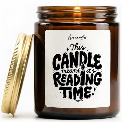Lesezeit - Duftkerze mit Spruch als Geschenk für Geburtstag, Weihnachten, Bücherwurm/Bücherfreund, Lustige Vanille Duftkerze im Glas