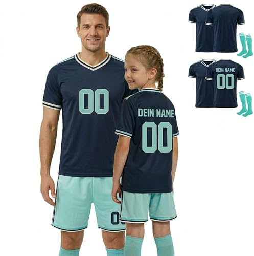 WM 2026 Fußball Trikot für Herren/Kinder, Personalisiert mit Eigenem Namen/Nummer, Deutschland Personalised Fußball Trikot, 2026 Fussball Training Shorts Socken Trainingsanzug Set