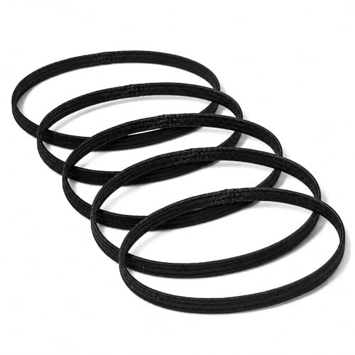 5 Pack Elastic Sports Headbands, Non Slip Thin Sweat Bands, Stretchy Fabric Hair Bands for Running Yoga Tennis Football Gym, Unisex for Men Women