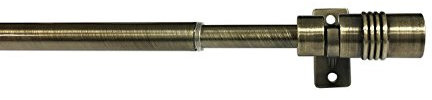 Tilldekor Designvitragestange TRIEST, messing-antik, Ø10mm, ausziehbare Gardinenstange, 40 - 60 cm, inkl. Trägern und Befestigungsmaterial