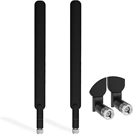 Andven 4G LTE Antenna, SMA Male 10dBi Omni-directional External Antenna for 4G Router Trail Camera Mini PCIE Card - Black (2 Pack)