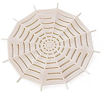 OUNONA K¨¹Che Sp¨¹le Sieb Duschrinne Haarsieb abflussschutz mit Saugnapf (beige Spider Web)